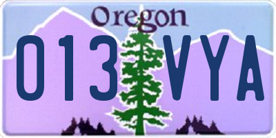 OR license plate 013VYA