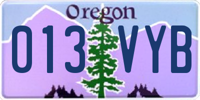 OR license plate 013VYB