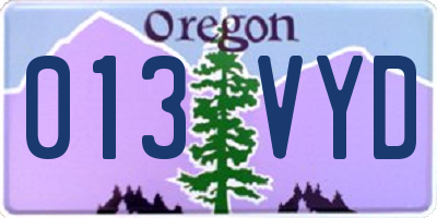 OR license plate 013VYD