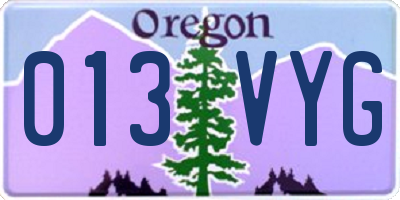 OR license plate 013VYG