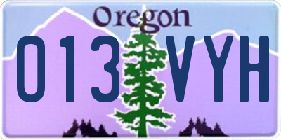 OR license plate 013VYH