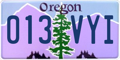 OR license plate 013VYI