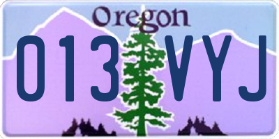 OR license plate 013VYJ