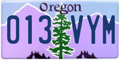 OR license plate 013VYM
