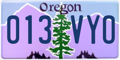 OR license plate 013VYO