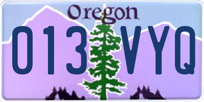 OR license plate 013VYQ
