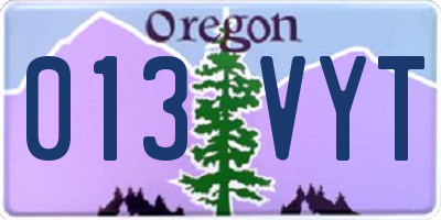 OR license plate 013VYT