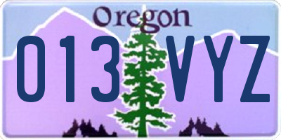 OR license plate 013VYZ
