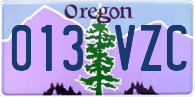 OR license plate 013VZC