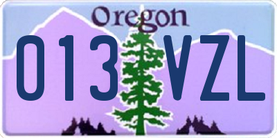 OR license plate 013VZL