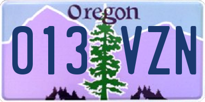 OR license plate 013VZN