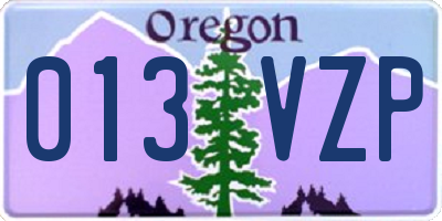 OR license plate 013VZP