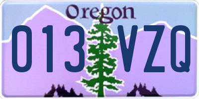 OR license plate 013VZQ