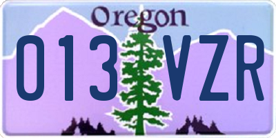 OR license plate 013VZR