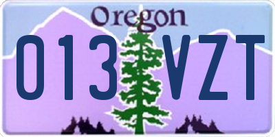 OR license plate 013VZT