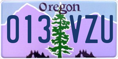 OR license plate 013VZU