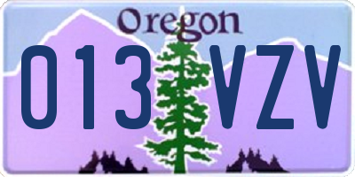 OR license plate 013VZV