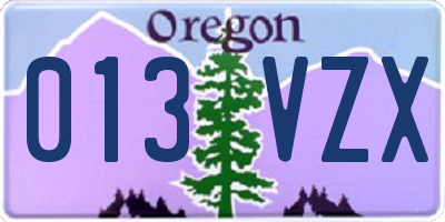 OR license plate 013VZX
