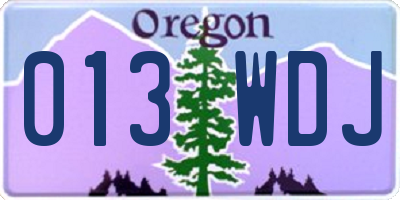 OR license plate 013WDJ