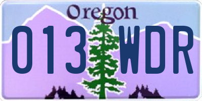 OR license plate 013WDR
