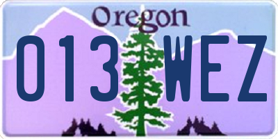OR license plate 013WEZ