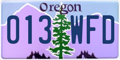 OR license plate 013WFD