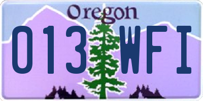 OR license plate 013WFI