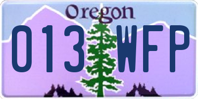OR license plate 013WFP