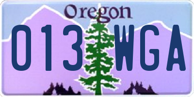 OR license plate 013WGA