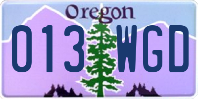 OR license plate 013WGD