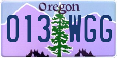 OR license plate 013WGG