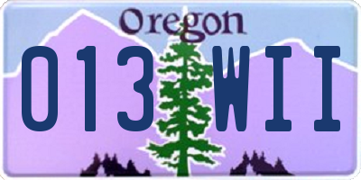 OR license plate 013WII