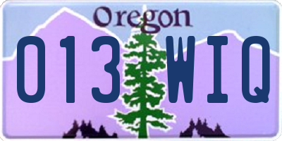 OR license plate 013WIQ
