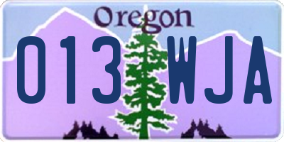OR license plate 013WJA