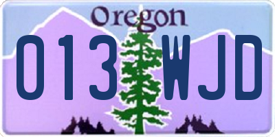 OR license plate 013WJD