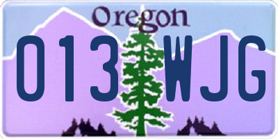 OR license plate 013WJG