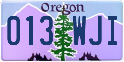 OR license plate 013WJI