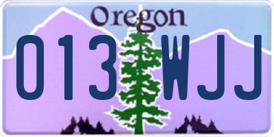 OR license plate 013WJJ