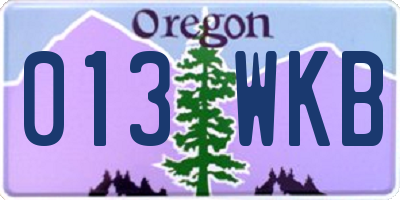 OR license plate 013WKB