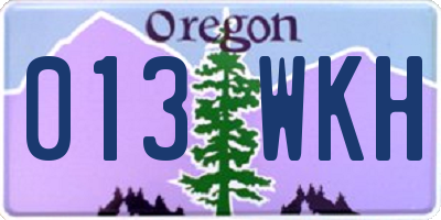 OR license plate 013WKH