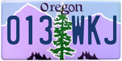 OR license plate 013WKJ