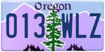 OR license plate 013WLZ