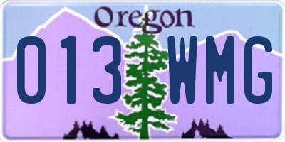 OR license plate 013WMG