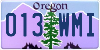 OR license plate 013WMI