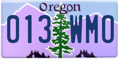 OR license plate 013WMO