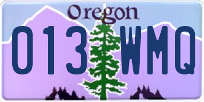 OR license plate 013WMQ