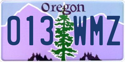 OR license plate 013WMZ