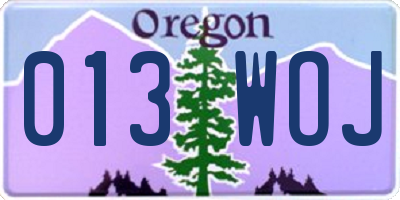 OR license plate 013WOJ