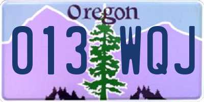 OR license plate 013WQJ