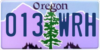 OR license plate 013WRH